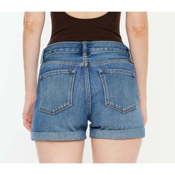 Kancan Beau High Rise Denim Jean Cuffed Shorts 5/26 NEW - Picture 8 of 8